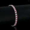 Lien Bracelets Femmes Hommes Strass Bracelet Fête Banquet Cérémonie De Mariage Bracelet En Cristal Bracelet Poignet Décor Bijoux Rose Rouge