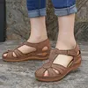 Frauen Abdeckung Ferse Keile Sandalen Weibliche Runde Kappe Weichen Boden Schuhe 2020 Sommer Dame Bequeme Strand Sandalen Große Größe 44 45 46 L230518