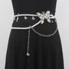 Paski Rhinestone Butterfly TALIST dla kobiet 2023 Design Bling Big Diamonds Pearl Summer Dress Cinturones
