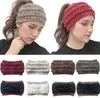 wool crochet fleece headband for women men winter sports ears warmer head bands thick wide grils ponytail beanie hat