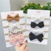 2 STUKS Haaraccessoires 4 stks/set Katoen Luipaard Gedrukt Boog Baby Hoofdband Voor Meisjes Pasgeboren Hoofdbanden Bands Tulband Kids