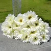 Dekorativa blommor 10st konstgjorda gerbera daisy pu bukett brud bröllop för fest hem dekoration