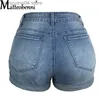 Femmes Shorts Femmes Mode Déchiré Taille Haute Roulé Denim Shorts Vintage Trou D'été Casual Poche Court Jeans Dames Hotpants Shorts 2022 T230603