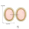 Stud Fashion Transparent Resin Geometric Oval Earring For Women Vintage Pearl Irregar Earrings Statement Drop Delivery Jewelry Dh8Nh