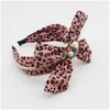 Headbands Leopard Bow Rhinestone Knot Hairband Headband Adt Hair Accessories Drop Delivery Jewelry Hairjewelry Dhqga