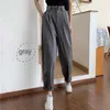 Capris Lucifer Fashion Loose Wide Leg Casual Elastic High Midist Set For Women's Street Apparel Retro Solid Back Palace Pants P230602