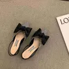 Женские сандалии лето 2022 г. заостренные низкие каблуки лук-узлы Сандалии мода батоу ремешок элегантные женские туфли Chaussure Femme L230518