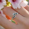 Silver Flower Ring for Women Cute Simple Dainty Rings for Mother's Day Valentine's Day Summer Holiday Gifts