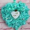 Decorative Flowers 1Pcs Romantic Heart-shape Rose Wedding Decor Valentine's Day Gift Ring Bearer Pillow Cushion Pincushion Party