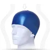 Bonnet de bain en silicone pour cheveux longs en caoutchouc durable imperméable à l'eau Sports de piscine Bonnets de natation pour adultes hommes femmes Mode Conduite Oreille Chapeaux de protection