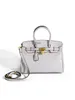 Ostrich Platinum Handbag Tote Luxury Autumn and Winter Yellow Pattern Bag Bag Fashion Lock Catch One Shoulder Cross Body with Logo Genuine Leather