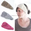 faixas de cabelo de crochê quentes de inverno meninas mulheres 100% acrílico malha artesanal envoltórios de cabeça turbante orelhas proteção mais quente bandanas de cabeça de flores acessórios de wrpas Alkingline