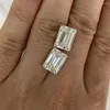 Loose Gemstones 2 Pcs Alot Moissanite Diamond Baguette Cut 2x5mm Shape Stone Ring