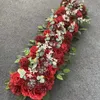 New design wedding roll up flowers runners centerpieces backdrop for wedding decoration New Pink Mix Red Silk Flower Runner Wedding Decor imake959
