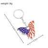 Creative Independence Day American Flag Keychain Pendant Fjäril