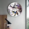 Wall Clocks Ink Hummingbird Pictures Clock Modern Design Living Room Decoration Kitchen Mute Watch Home Interior Decor