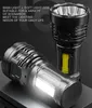 High Power 8 LED Flashlight Torch Ultra bright mini cob flashlight Zoomable long range Lamp portable usb rechargeable Outdoor Camping tactical flashlight torch