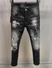 Jeans da uomo Moda da uomo Pantaloni in tessuto denim High Street Casual Trendy MotoBiker Foro Vernice spray 9880 #