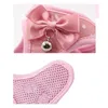 Leads Fashion Anchor Cat Harness and Leash Set Justerbar bröstbandväst med Bell Ribbon Bow Walking Lead för Kitten Puppy Dogs