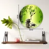 Horloges murales feuilles de bambou pierre Plumeria 3d horloge Design moderne ferme décor cuisine Vintage PVC rond salon décoration