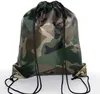 Stor kamouflage dragkastpåsar 210D Vattentät förpackning dragskon ryggsäck Camo Gym Bag School Sport Outdoor Shoe Bag