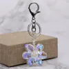 Keychains koreanska graciösa Joker Crystal Keychain Fashion Trendy Shiny Flower Key Holder 2023 Kvinnor Ring eleganta väsktillbehör