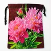 Storage Bags Peony Flowers Drawstring Custom Printed Receive Bag Compression Type Size 18X22cm