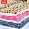 Mats Washable Dog Pet Cat Bed Reusable Dog Bed Thickened Soft Fleece Pad Blanket Bed Mat Cushion Home Portable Washable Rug Keep Warm