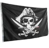Hallowen Pirate Skull Flag Big rozmiar Jolly Roger Pirates Flags Banner Funny Crossbones Swords Halloween Home Bar Decoration Prop