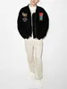 Roupas de grife Moda Marca Casacos H316 Rhude Floral Carta Bordado De Lã Bomber Jacket Sports Windbreaker Outerwear Sportswear