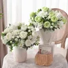 Dekorative Blumen Seide Hortensie Künstliche Pfingstrose Rose Hochzeit Zuhause DIY Dekoration Blumenstrauß Zubehör Handwerk Weiß Fake