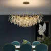 Ljuskronor modern guld lyxkristall för matsal gren hängande lampa lång belysning fixtur levande el lobby