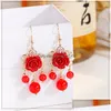 Dangle Lustre Classique D'été Jaune Pierre Fleur Boucles D'oreilles Pour Les Femmes Bijoux Ethnique Rouge Goutte De Mariage Livraison De Bijoux Dhcxr