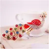 Key Rings Newest Colorf Rhinestone Crystal Alloy Peacock Keychain Ladies Bag Accessories Chain Pendant Drop Delivery Jewelry Dhm52