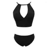 Womens Swimwear Red Female v Neck Bra Top Beach Bikini Set Sexy Lingerie Women Fashion Split Swimsuit Big Chest Ladies Panties Vacation