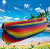 draagbare Camouflage outdoor Lounge Slaapzak Regenboogkleur Lazy Opblaasbare bank snel opblaasbare Slaapzakken Zitzak strandwandeltas