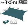 Shade Big Size 300D Blackish Green Polyester Tarpaulin Garden Pergola Rainproof Sun Sails Canopy Tarp Cover Swimming Pool Awning