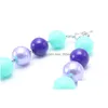 Collares con cuentas Blueaddpurple Color Design Kid Chunky Necklace Fashion Bubblegum Beads Joyería para niños para niñas pequeñas Drop Deli Dhcdi