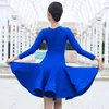 Stage Wear Automne Robe De Danse Latine Pour Les Filles Latina Pratique Compétition Costume Bleu Jupe Ensembles Salsa Dancer Outfits DL6876