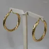 Orecchini a cerchio Donna Cerchio grande 43MM Corda Twist Design Colore oro Gioielli graziosi Accessori per orecchie da indossare tutti i giorni