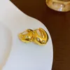 Hoop örhängen smidig rund chunky för kvinnor flickor guldpläterade bred tjock geometrisk metall zirkon vintage smycken gåva