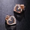 Charm Cute Love Heart Stalling Orecchini per donne Crystal Crystal Rose Gold Ear Gioielli Valentino Regali R230603