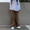 Männer Hosen Streetwear Weiß Baggy Männer der Japanischen Mode Lose Breite bein Einfarbig Hip Hop Harajuku Gerade-bein Hose