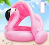 Inflatable Flamingo Swan matress with sunshade inflant swimming pool animal seat ring water floats boats baby swim tubes ring beach toy