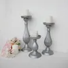 Candle Holders Silver Handpainted Holder Nordic Wedding Decoration Candlestick Stand Table Wood Craft Classic Vintage Wooden