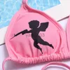 Damskie stroje kąpielowe 2pcs Kobiety bikini garnitur push aniel halter back cisp bra bra ramy litera trójkąt rajstopy kobiety seksowne plażę stroje kąpielowe biquinis J230603