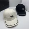 nieuwe stijl eenvoudige ontwerper merk brief bal caps vizieren hoeden beroemde vrouwen effen kleur puur katoen borduurwerk koepel baseball cap outdoor strand sport hoed