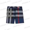 Quick Burberies Burbreries Gym Plaid Swim Drying Mens Shorts Man Designer Summer Women Short Sports Beach Pants Asian 6954