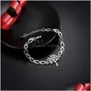 Charm Armband Fashion Tree of Life Charms Armband 925 Link Chain Sier Color Leaf Pendant Bangle Gift Ladies Jewelry Drop Delivery Dhdwk