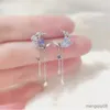 Charme exquis cristal gland papillon boucles d'oreilles pour les femmes nouvelle mode étoile filles fête bijoux R230603